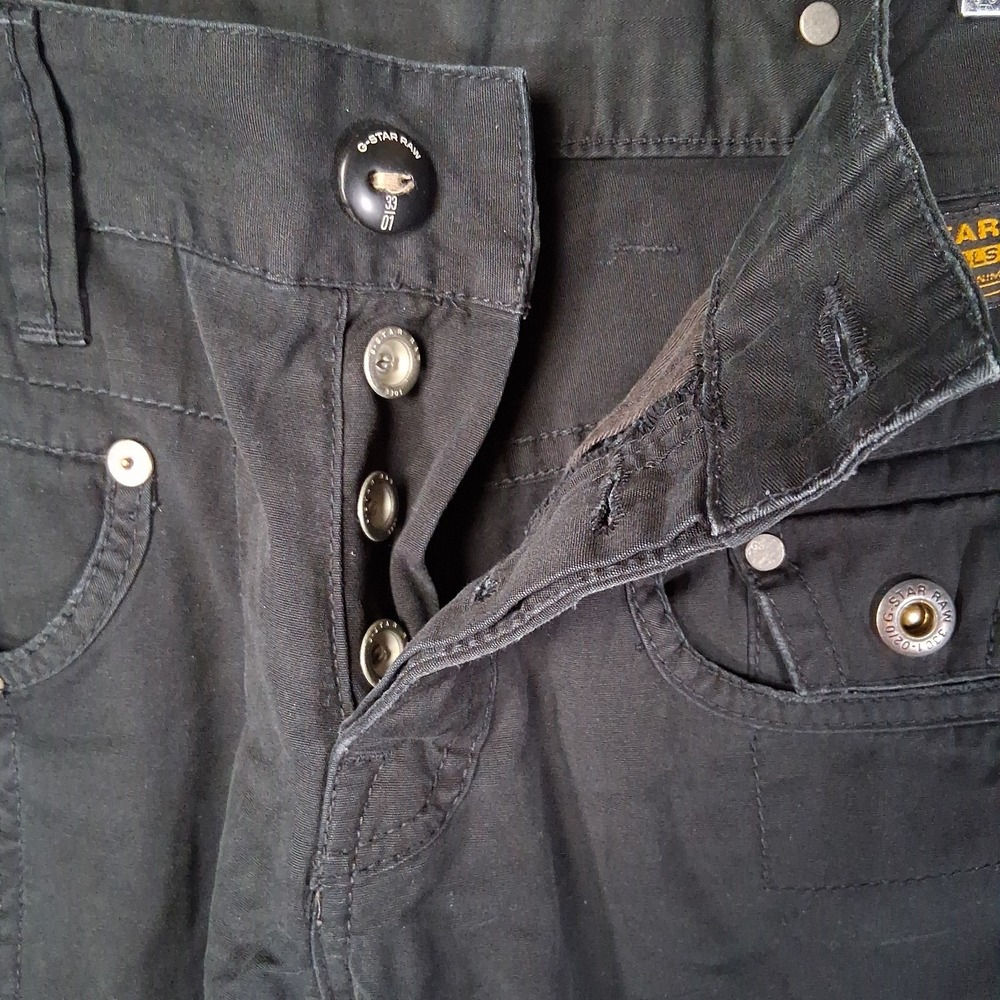 G Star Raw Army Radar Straight Pants Men Size 31x34 Black Button Fly 8 Pockets - Picture 4 of 9